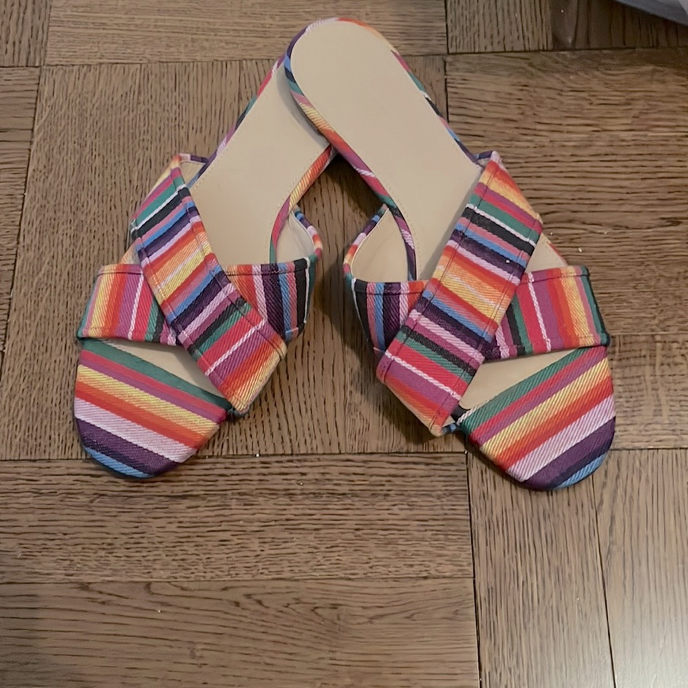 J.Crew Multistripe Cora Sandals